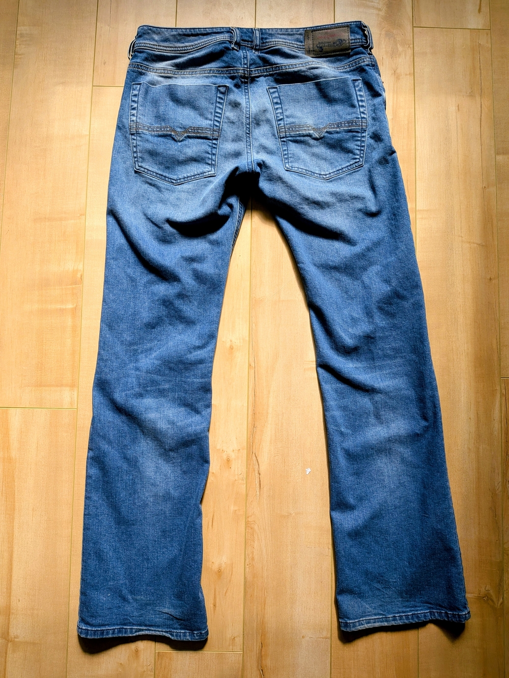 Vintage 00s Y2K Diesel Zatiny Bootcut Jeans - Light Blue Denim Men's Distressed - Picture 1 of 9